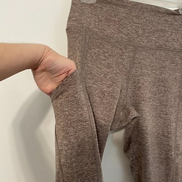 AERIE AMERICAN EAGLE Chill Play Move Leggings Tan Brown High Waisted Rise Pocket - Picture 6 of 12